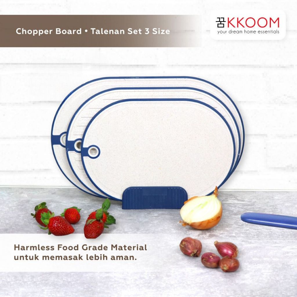 TALENAN CUTTING / CHOPPER BOARD TALENAN SET 3 SIZE THREE PIECE CUTTING BOARD