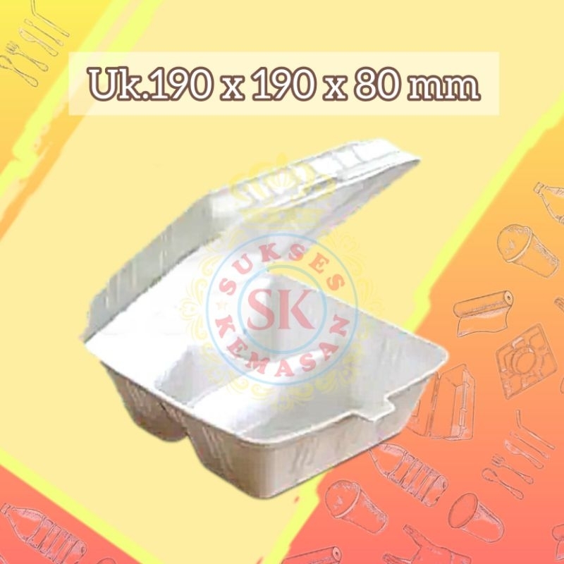 LUNCH BOX FOAM 3 SEKAT / FOAM NASI / FOAM BUBUR - TF 3 ( per pack / 1 pack 100 pcs)
