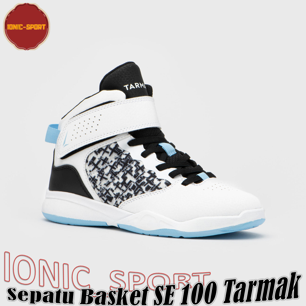 Sepatu Basket Anak Remaja Tarmak SE100 High Shoes Fashion Olahrgara Basketball Jr - Putih