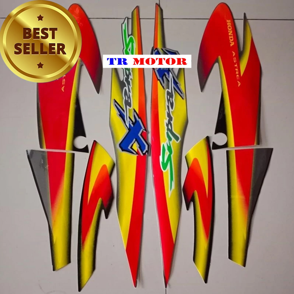 Striping Stiker list motor honda supra x 100 2000 2001 abu oren list body standar