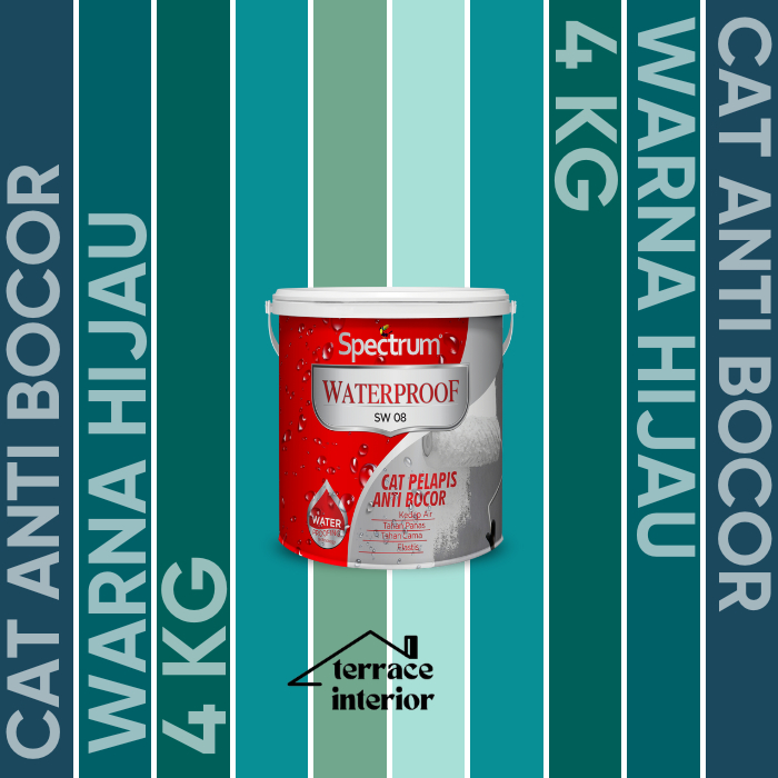 Cat Pelapis Anti Bocor Spectrum Waterproof Warna Tosca 4 KG