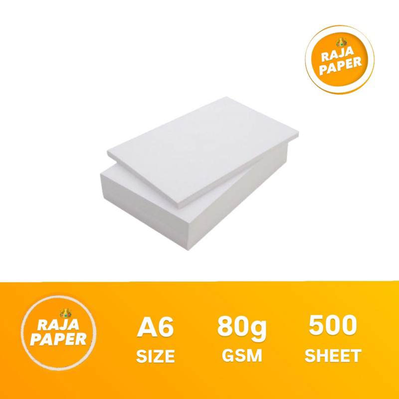 

Kertas HVS 80 Gsm A6 500 Lembar . ( 105 Mm x 148 Mm ) / ( 10.5 Cm x 14.8 Cm ) , 80 Gr / 80 Gram , 1 Rim / 500 Lbr / 500 Pcs , Kertas Print , Kertas Fotocopy , Fotocopy Paper , Kertas Photocopy .