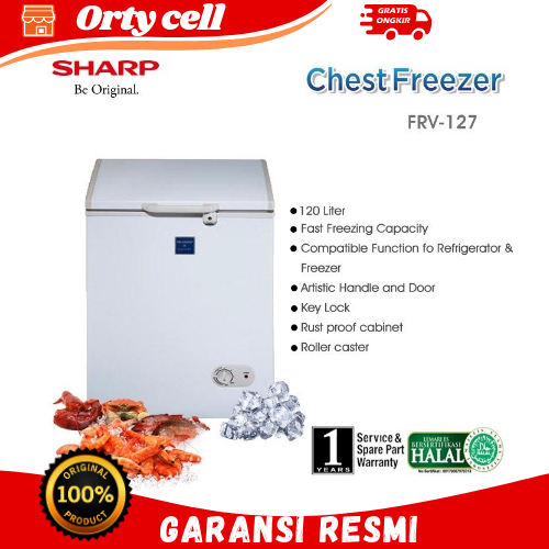 Chest Freezer Sharp 120L FRV-127 | Freezer Box Sharp | Lemari Pembeku 120L