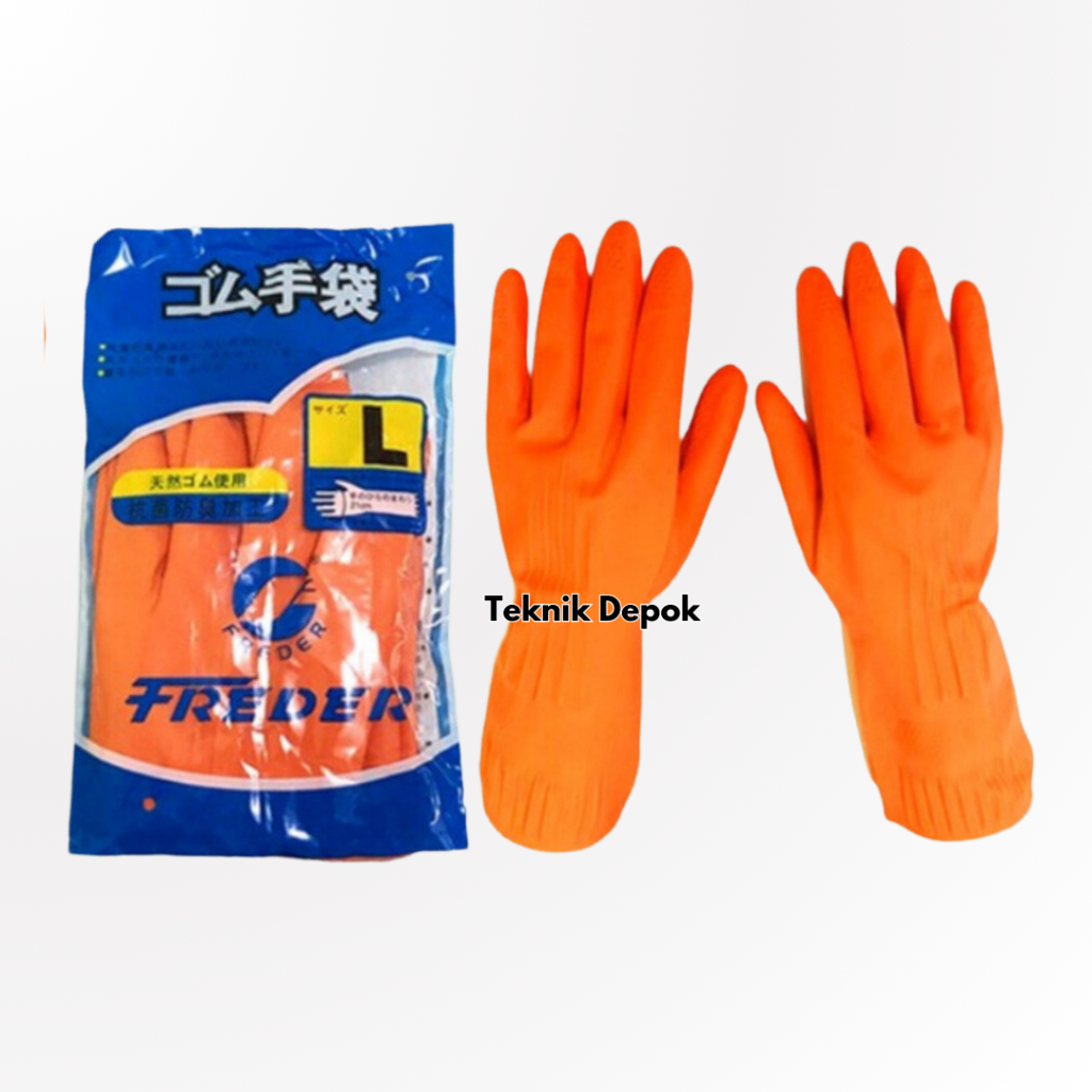 Sarung Tangan Karet Anti Kimia Ukuran L Freder Pelindung Tangan Safety Gloves Rubber Sarung Tangan P
