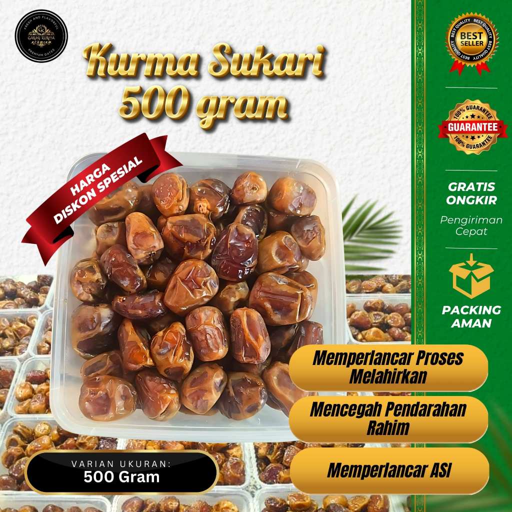 

KURMA SUKARI 500gr - Kurma Sukari Lembut Kurma Sukari Thinwall Madinah Makkah Oleh-Oleh Haji Umrah