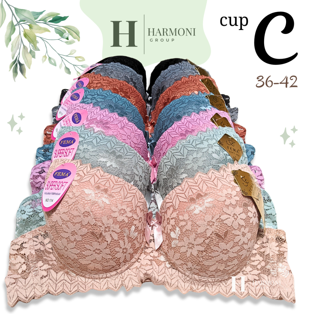 BRA BH PAKAI KAWAT CUP C FEMA 657 8731 114 9901 SIZE 36 -42 BRA WANITA IMPORT KAIT 3