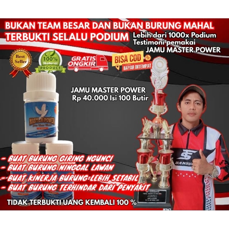 Jamu merpati Master Power isi 100 butir