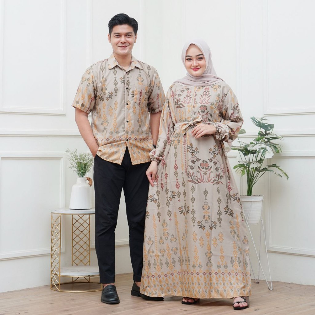 baju couple pasangan suami istri gamis maxmara silk sarimbit keluarga baju couple pasangan kondangan