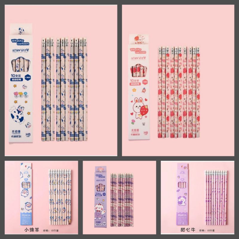 

Pensil set penghapus karakter 5 karakter isi 10Pcs