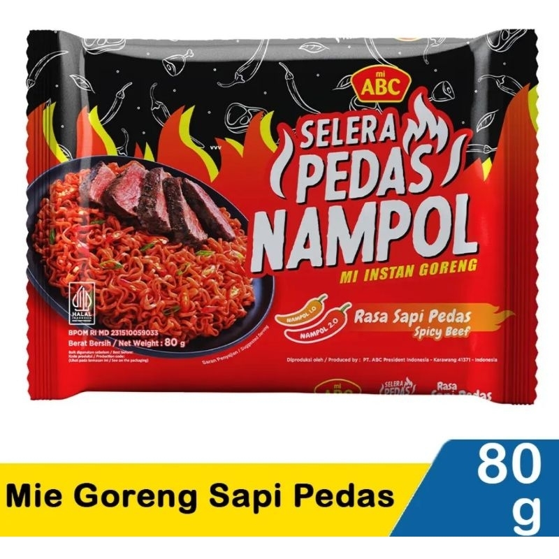 

Abc Mie Goreng Selera Pedas Nampol Sapi Pedas 80g