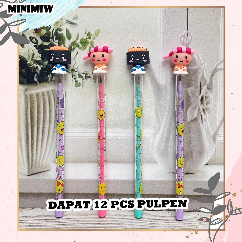 

SELUSIN (12 PCS) PENSIL SUSUN SUSHI PNS-1462 KARAKTER KARTUN JAPAN SEBLAK BENSIA PELURU REFILL BISA ISI ULANG KARAKTER UNIK MURAH PENCIL ALAT TULIS KANTOR SEKOLAH MURAH TERMURAH COD