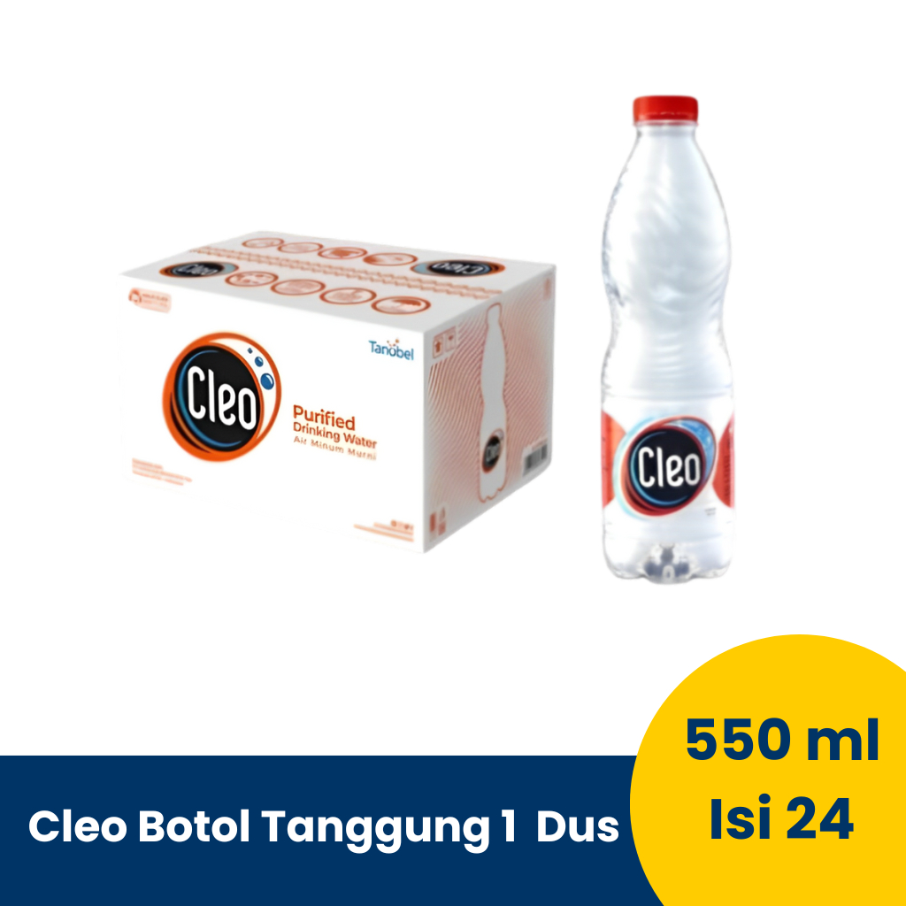CLEO Air Mineral Botol Tanggung 1 Dus | 550ml | Isi 24 Gelas