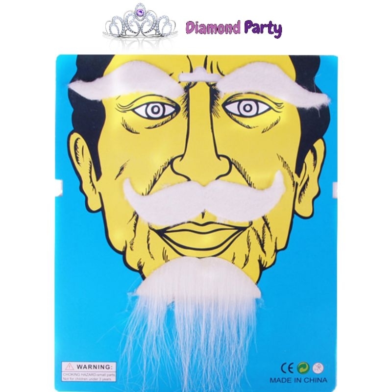 3pcs/-set Jenggot Kumis Alis Palsu (Jenggot Brewok/Warok)