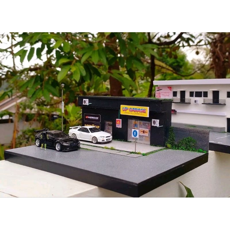 Diorama bengkel hotwheels
