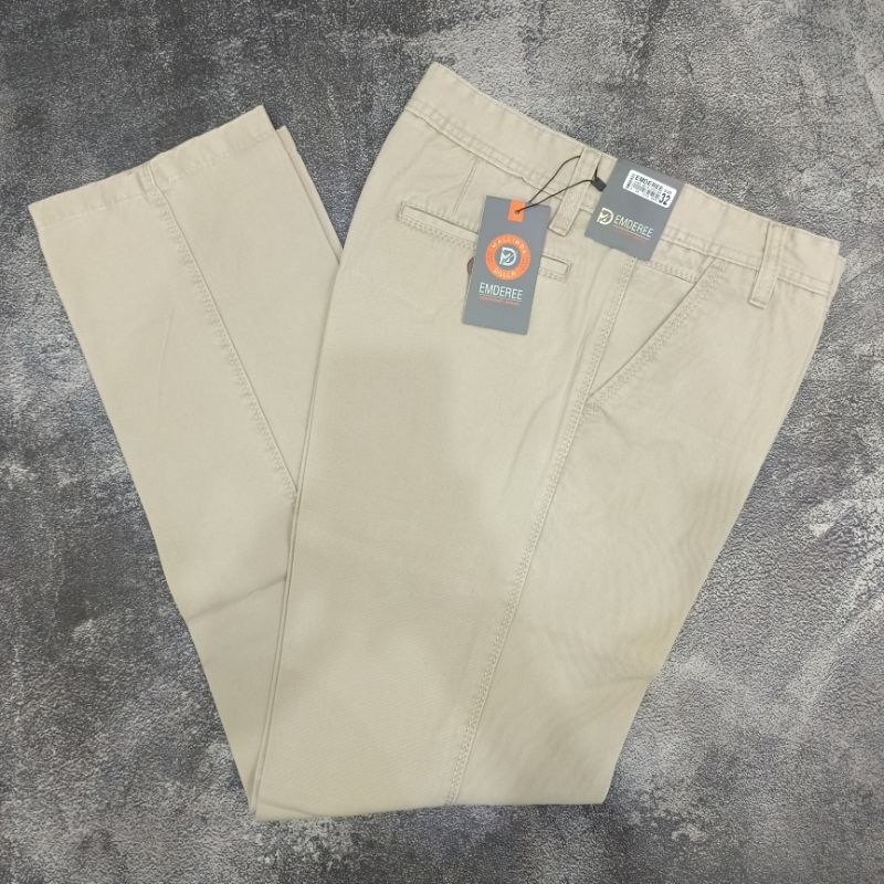 Celana Panjang Pria Kain Kanvas Tebal Premium Halus Lembut nyaman Tidak Melar Emderee