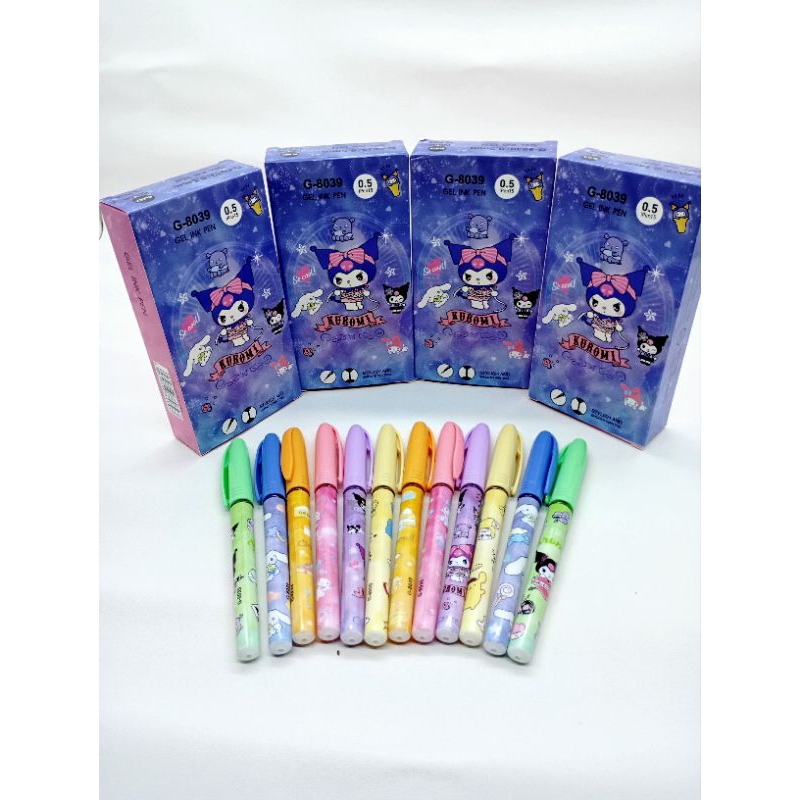 

cod (12pcs) pulpen fancy karakter lucu pen gel kuromi cina moroll 1 pak warna random