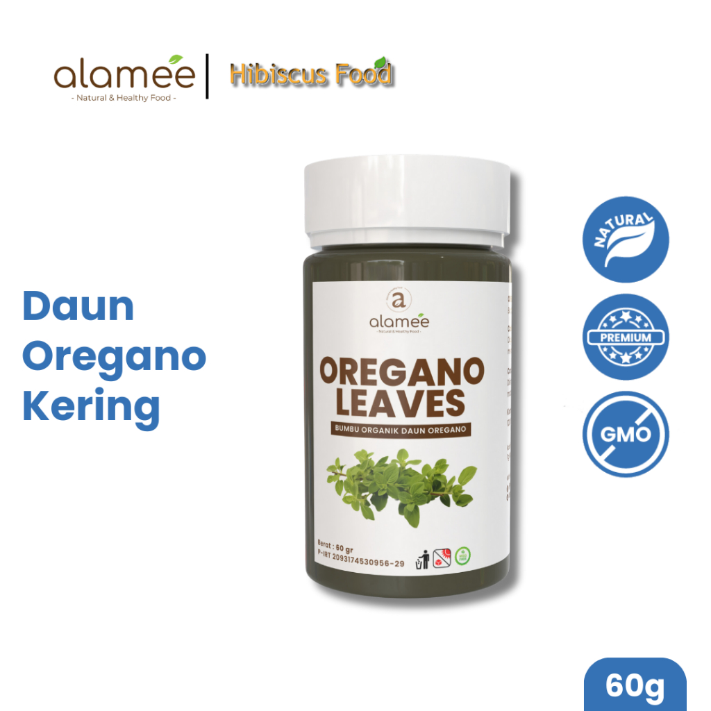 

ALAMEE Oregano Kering Dried Leaves Flakes Garnish Murni Asli Tanpa Campuran Bumbu Dapur Organik 60g