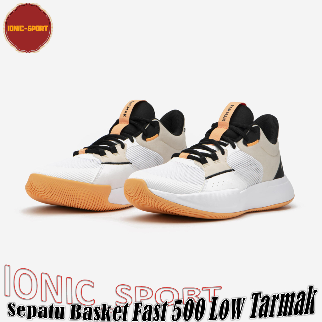 Sepatu Basket Dewasa Unisex Tarmak Fast 500 Low Shoes Fashion Olahraga Basketball - Putih