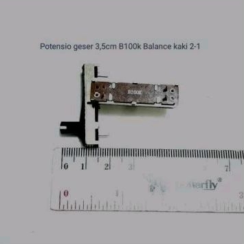 potensio geser 3,5 cm kaki 2 - 1 balance B100K tuas pendek
