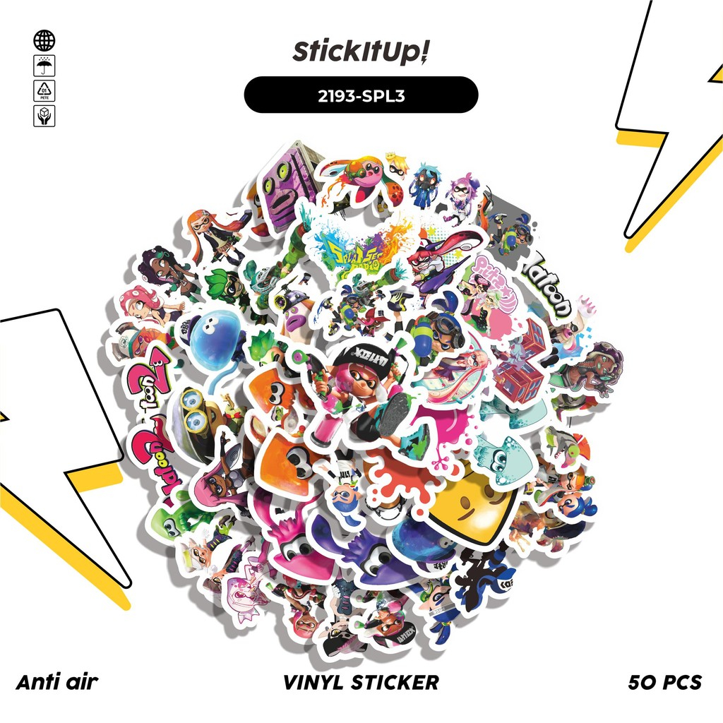 

COD✨ 50 Pcs Stiker Pack GAME SERIES SPLATOON CHAR MIX 03 Lucu Aesthetic Vynil Waterproof untuk Freebies Sticker Buku Journal Casing HP Laptop