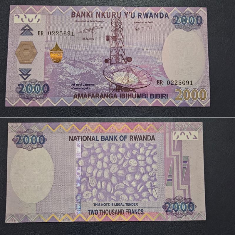 #Super sangat Murah Banget Uang Negara Rwanda 2000 Amafaranga kondisi UNC GRESS MULUS 2014 Dijamin O