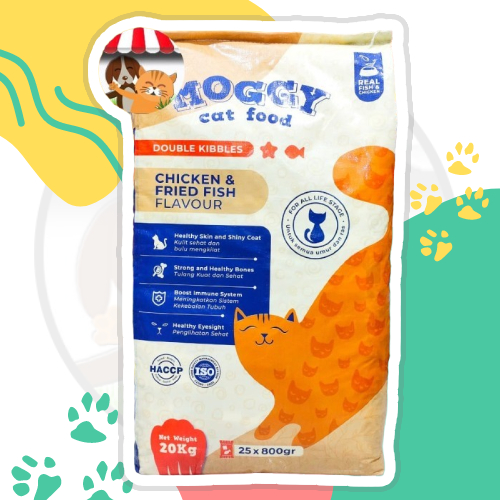 Makanan Kucing Moggy 20kg Chicken & Fried Fish Flavour Cat Food