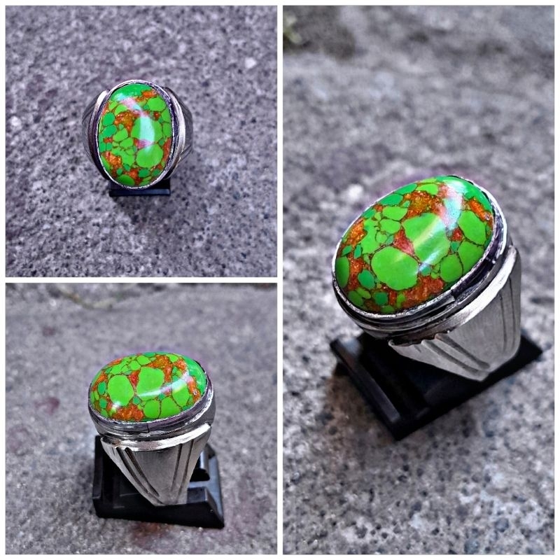 cincin pirus mesir hijau urat mas mban monel vintage