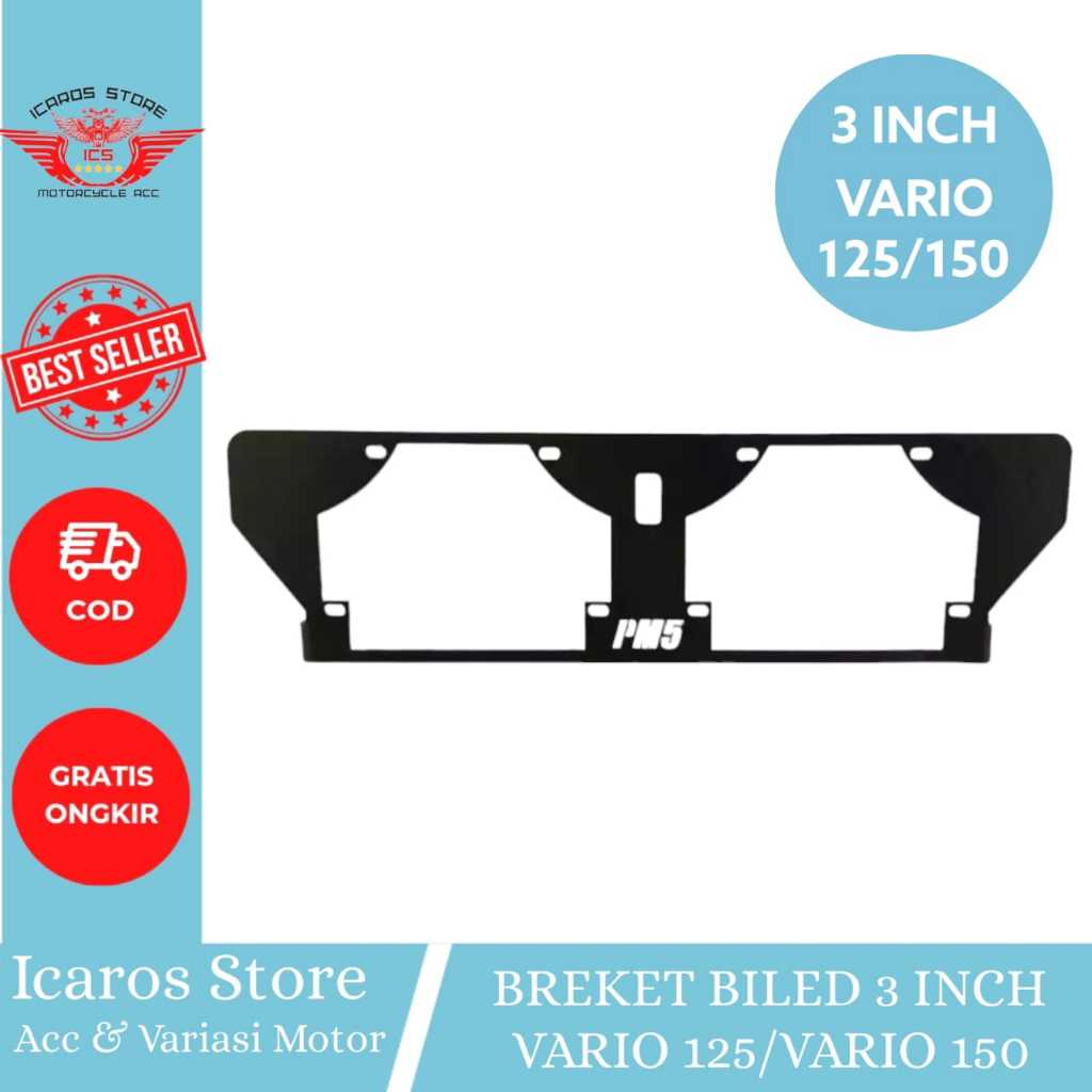 Breket Biled 3 inch dudukan lampu BILED PROJIE VINYX IPCHAR Vario 125 Vario 150