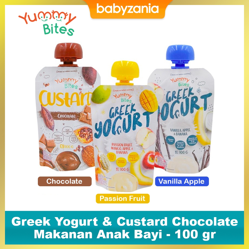 

Yummy Bites Greek Yogurt Custard Chocolate Makanan Anak Bayi - 100 gr