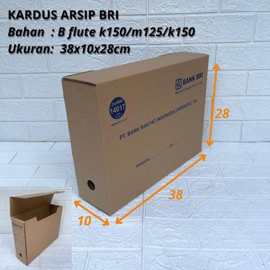 

( 10 pcs ) dus arsip BRI box penyimpanan dokumen kardus file bank BRI dus kotak dokumen berkas ukuran 38x10x28 cm