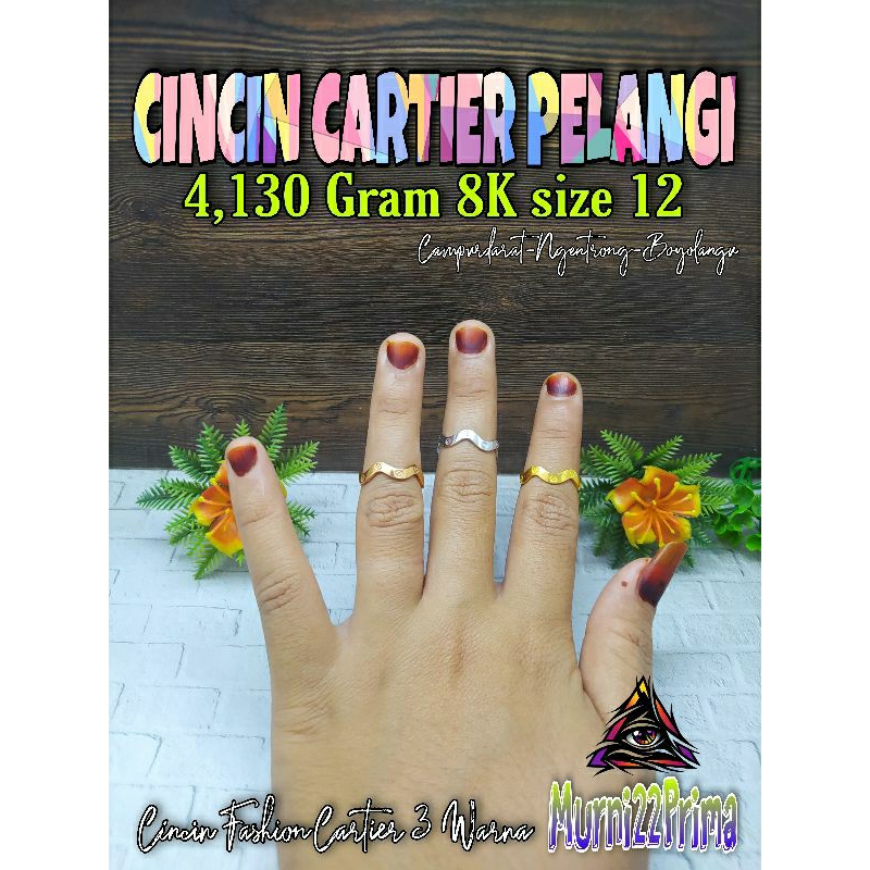 CINCIN CARTIER PELANGI EMAS ASLI