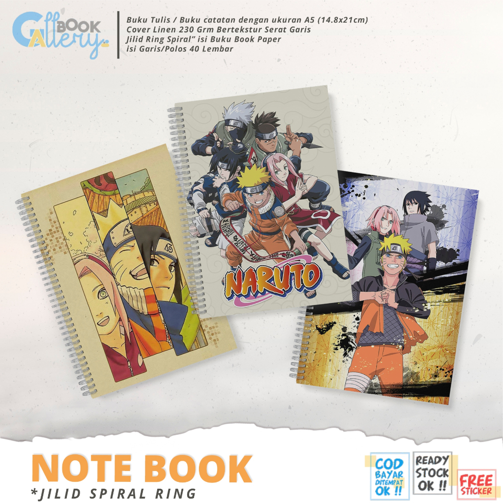 

[SP] Buku Tulis / Buku Catatan / Note book Anime Naruto Shippuden, TEAM 7 Special Edition