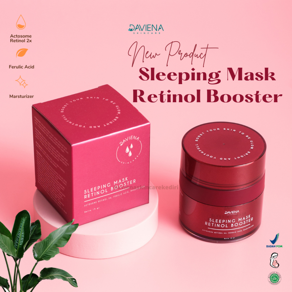 DAVIENA SLEEPING MASK RETINOL BOOSTER 100% ORIGINAL DAVIENA SKINCARE MENCERAHKAN WAJAH KUSAM PENGHIL