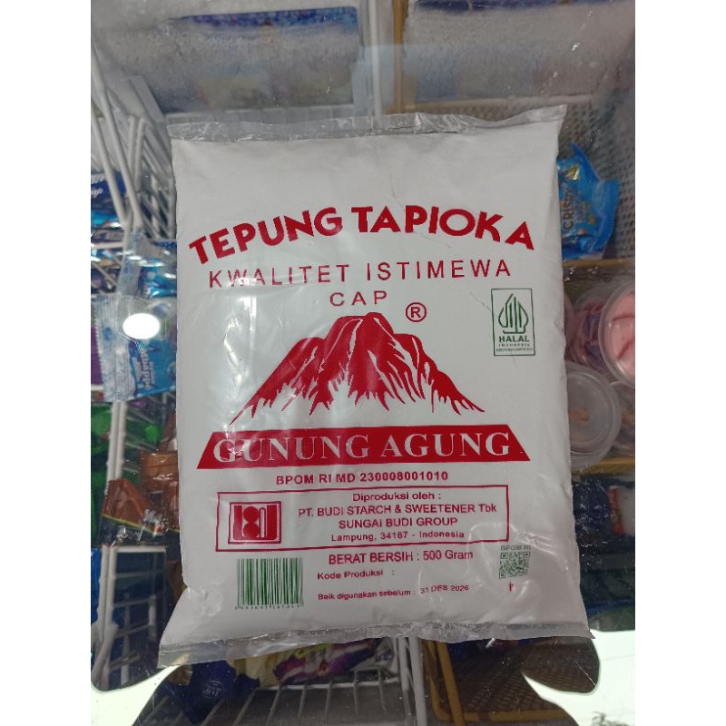 

Tepung Tapioka Cap Gunung Agung 500 Gram 1 Dus