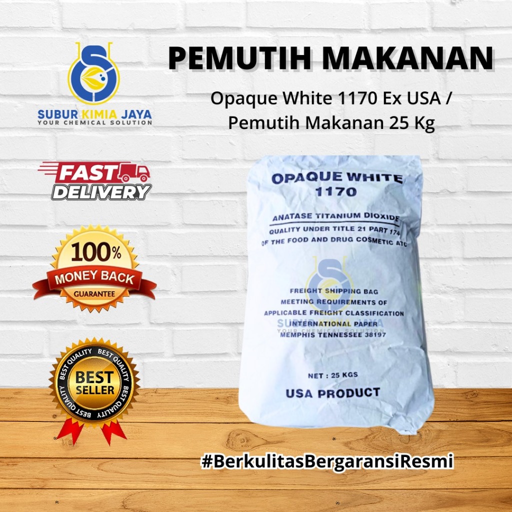 

Opaque White 1170 Ex USA / Pewarna Putih Makanan 25kg KHUSUS KURIR INSTAN