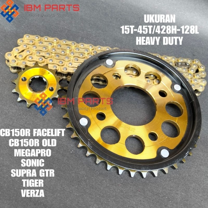 GEAR GIR GER SET PAKET CB150R FACELIFT MEGAPRO SONIC SUPRA GTR TIGER VERZA 15-45 MODEL SSS PAKET GOL