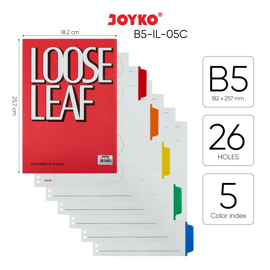 

Color Index Loose Leaf Pembatas Kertas Binder Joyko B5 - PAK