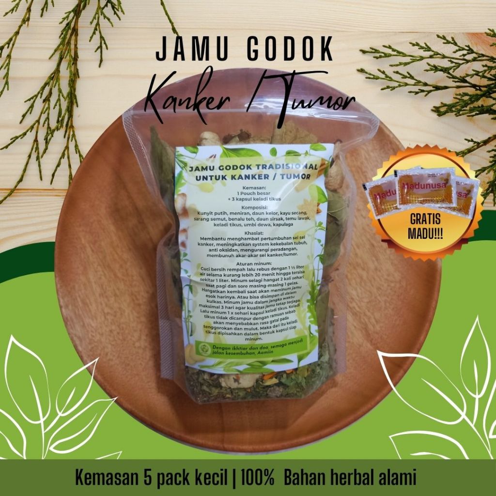 

Jamu Godok Tradisional Untuk Kanker , Tumor Isi 5 Pack Kecil