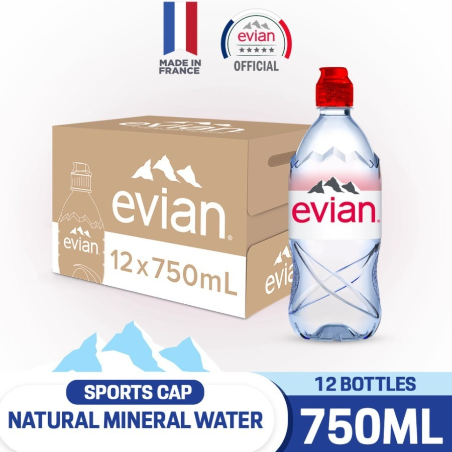 

Evian Natural Mineral Water Sports Cap 750ml (12 bottles)