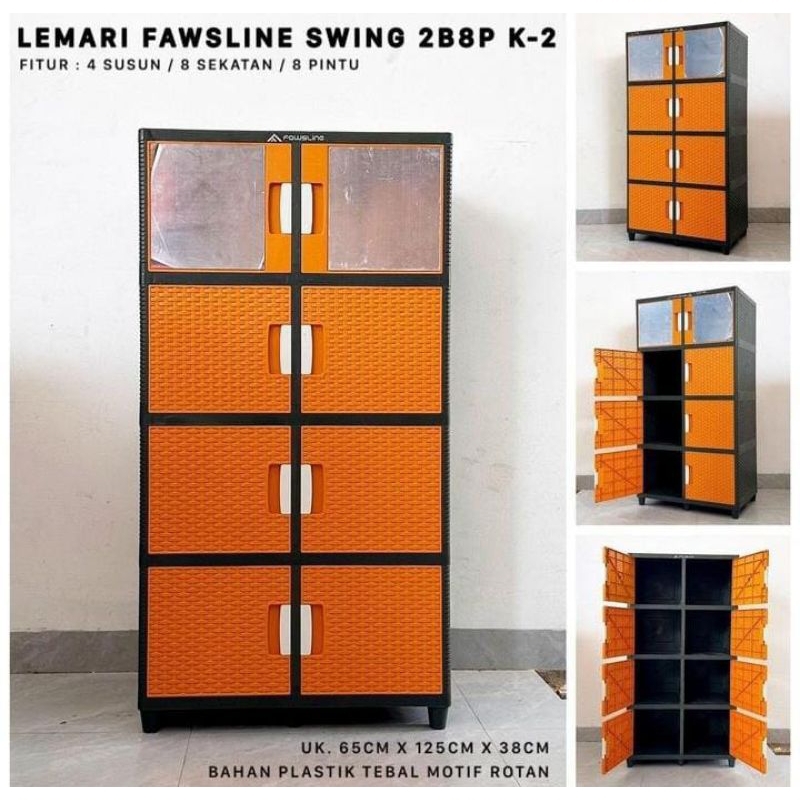 Lemari Fawsline swing color jumbo 2 kaca