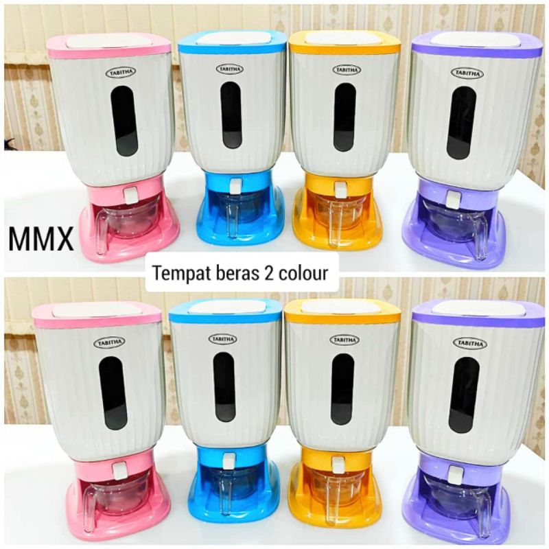 

Dispenser beras ready ungu biru