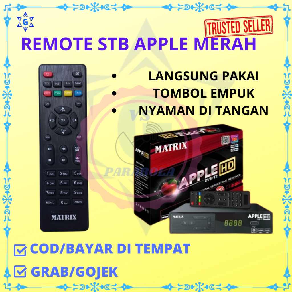 REMOTE STB MATRIX APPLE MERAH HD DIGITAL SET TOP BOX HARGA GROSIR TERMURAH