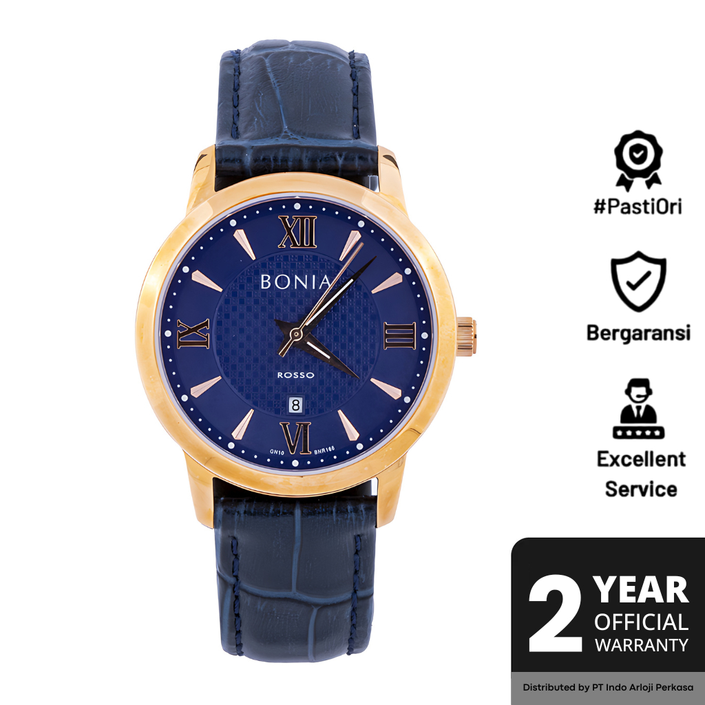 Jam Tangan Wanita Bonia Rosso Blue Dial Analog BR166-3583 Original