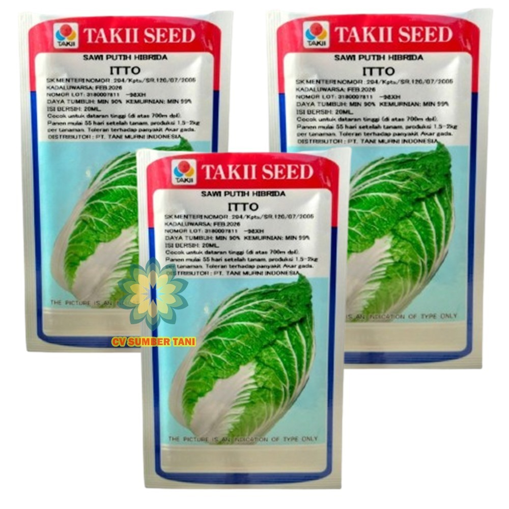 Benih Sawi Putih Hibrida ITTO kemasan 20ML TAKII SEED