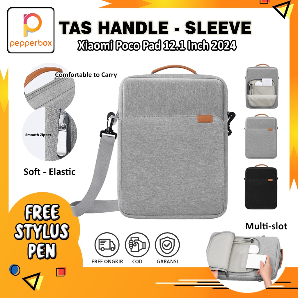 Tas Xiaomi Poco Pad 12.1 Inch 2024 Pouch Handle Tablet Storage Jinjing Sleeve Universal Bag Pria Wan