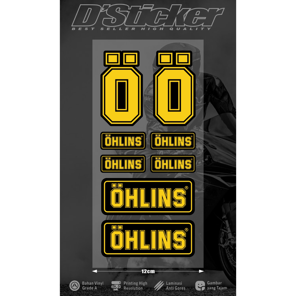 Stiker Ohlins Stiker Motor Stiker Helm Satu set