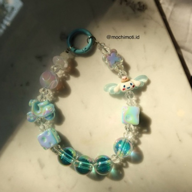Gantungan HP/ Tas Cinnamoroll- Sanrio ANGELS- Premium beads, setiap pembelian gratis 1 kertas mika u