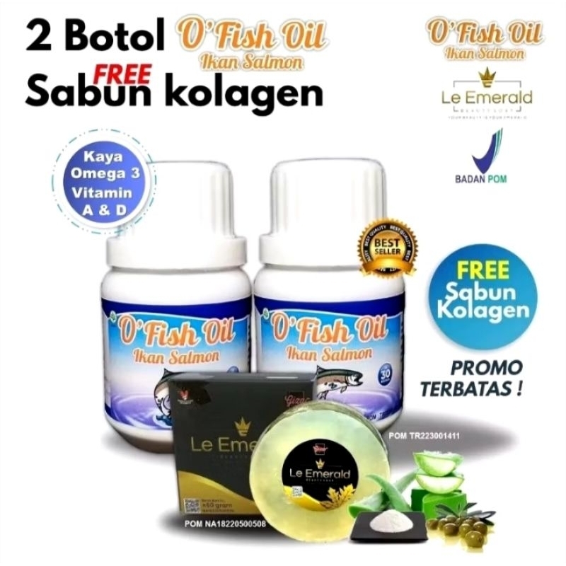 O'Fish Oil ikan Salmon Free 1 Sabun kolagen Le Emerald