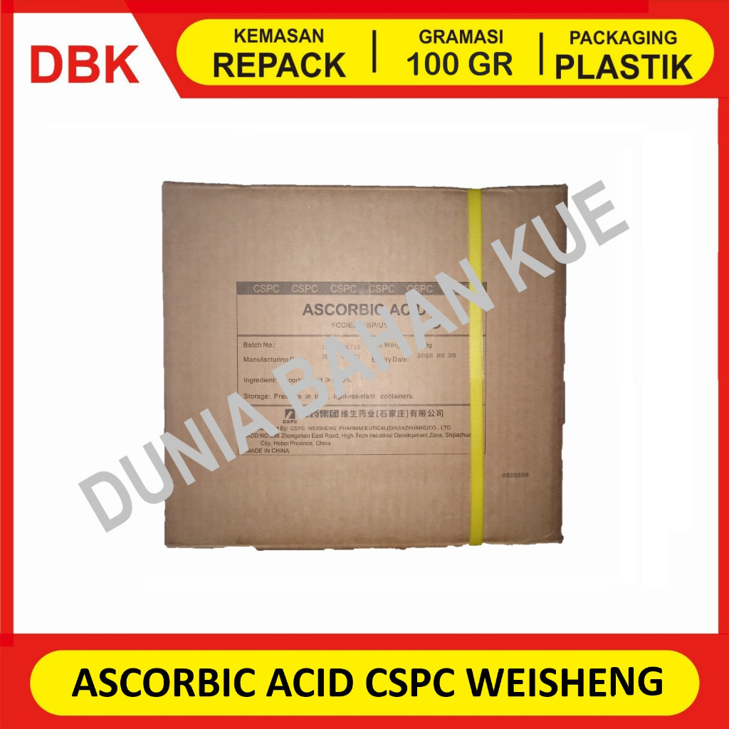 

ASCORBIC ACID VITAMIN C CSPC WEISHENG / VITAMIN C POWDER FOOD GRADE - REPACK 100 GR
