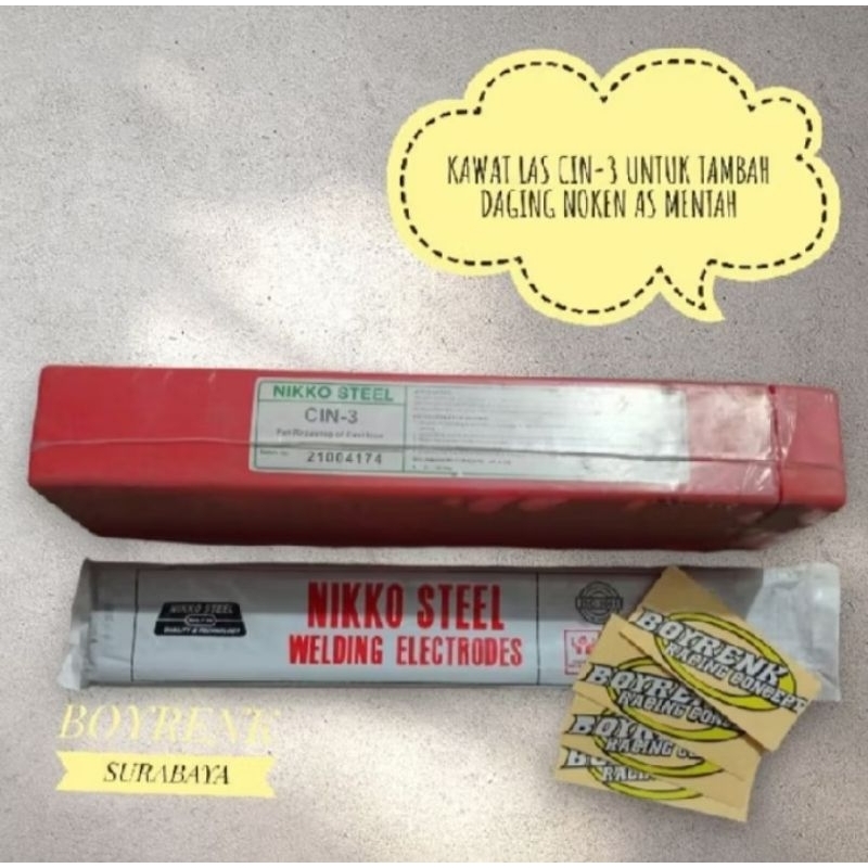 (1PCS) KAWAT LAS/KAWAT LAS CIN-3/KAWAT LAS TAMBAH DAGING NOKEN AS MENTAH - BOYRENK RACING